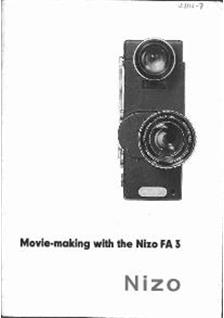 Nizo FA 3 manual. Camera Instructions.